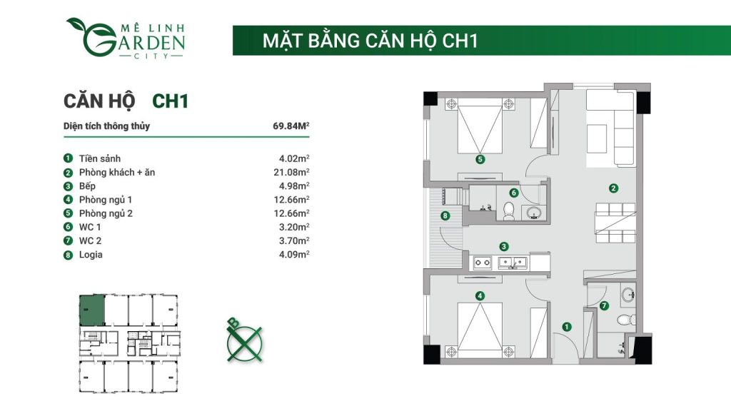 Mặt bằng Nhà ở xã hội kim hoa mê linh- Mê Linh Garden City