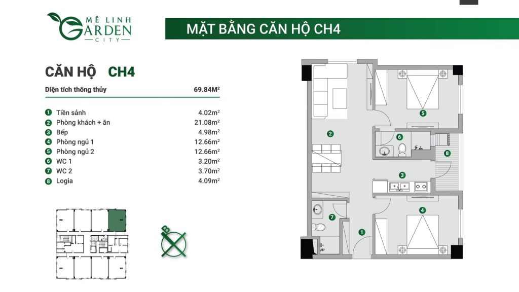 Mặt bằng Nhà ở xã hội kim hoa mê linh- Mê Linh Garden City