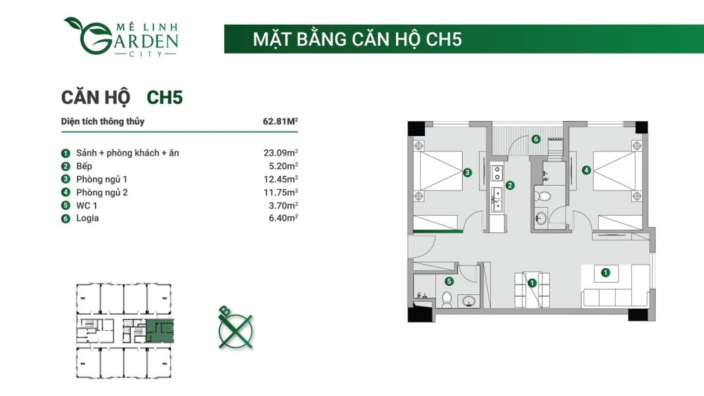 Mặt bằng Nhà ở xã hội kim hoa mê linh- Mê Linh Garden City