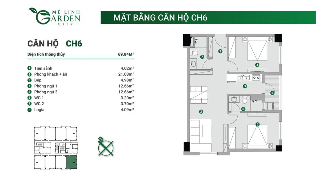 Mặt bằng Nhà ở xã hội kim hoa mê linh- Mê Linh Garden City