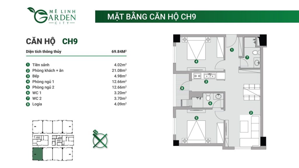 Mặt bằng Nhà ở xã hội kim hoa mê linh- Mê Linh Garden City
