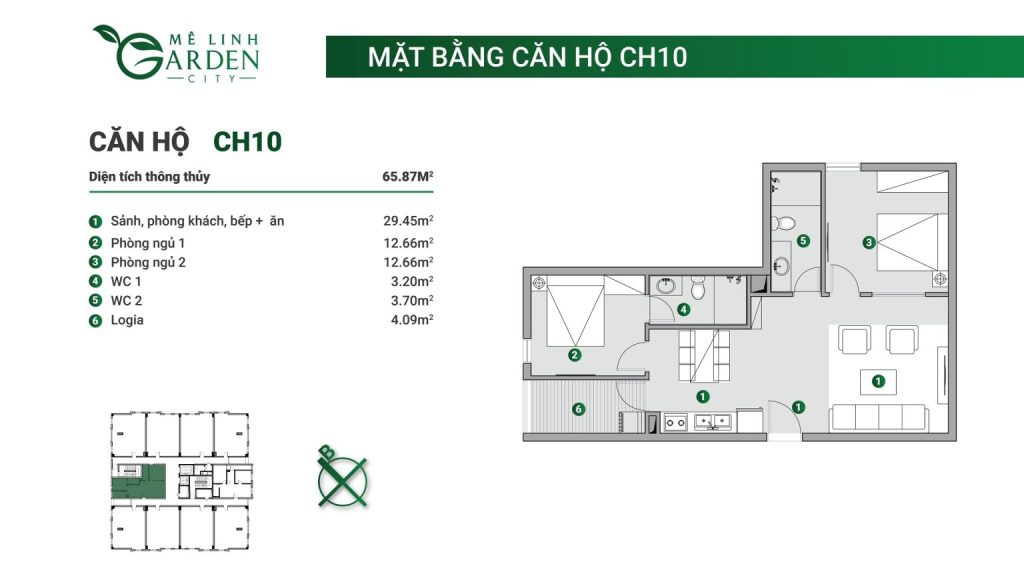 Mặt bằng Nhà ở xã hội kim hoa mê linh- Mê Linh Garden City