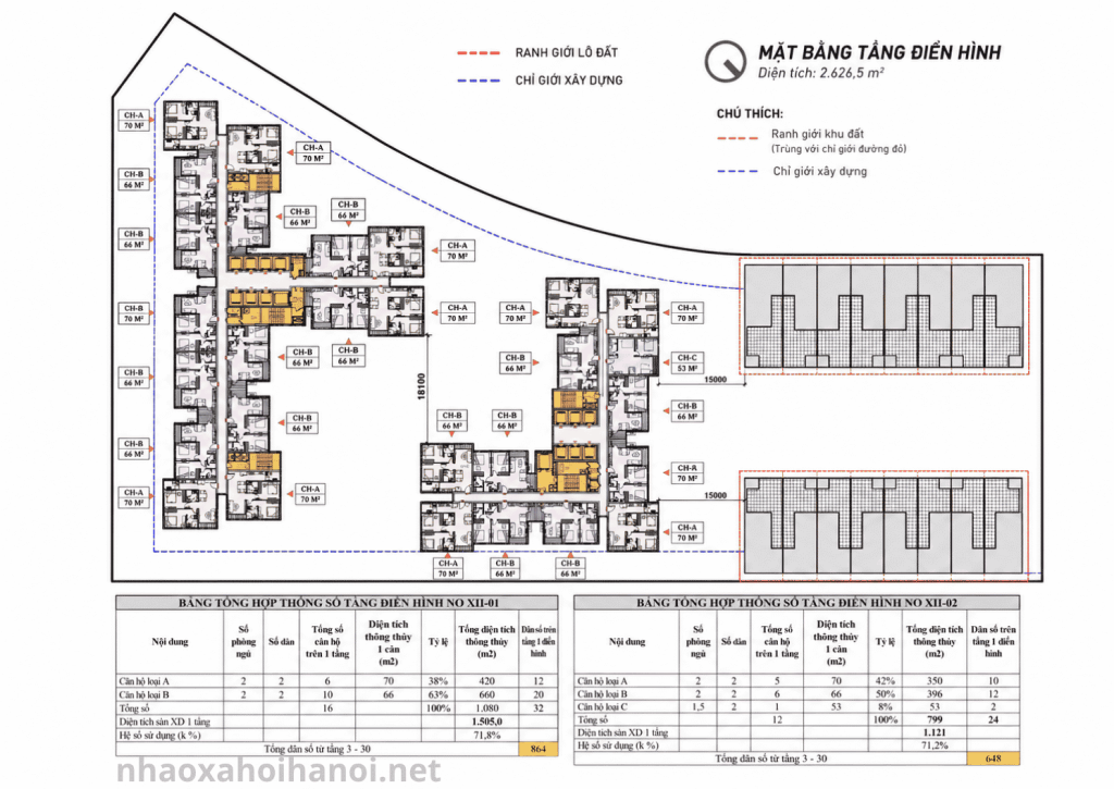 mặt bằng tầng dự án Nhà Ở Xã Hội CT6B Tây Nam Kim Giang
